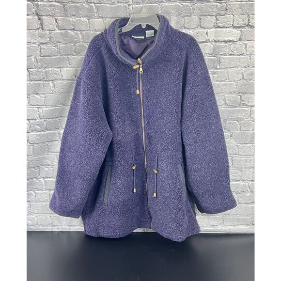 Womens Purple Sherpa  Fleece Coat  220 Hickory 2XL Full Zip Polyester Cozy Warm - Picture 1 of 6